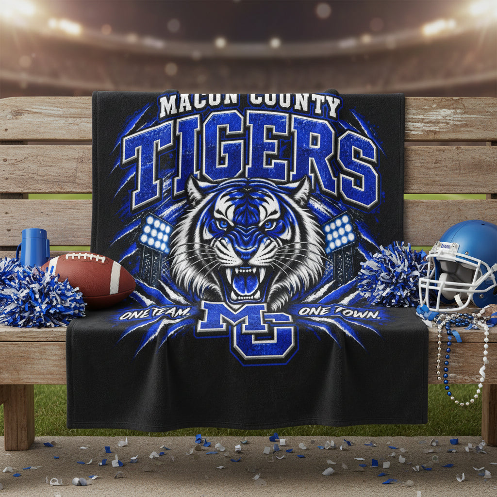 Macon County Tigers Plush Blanket