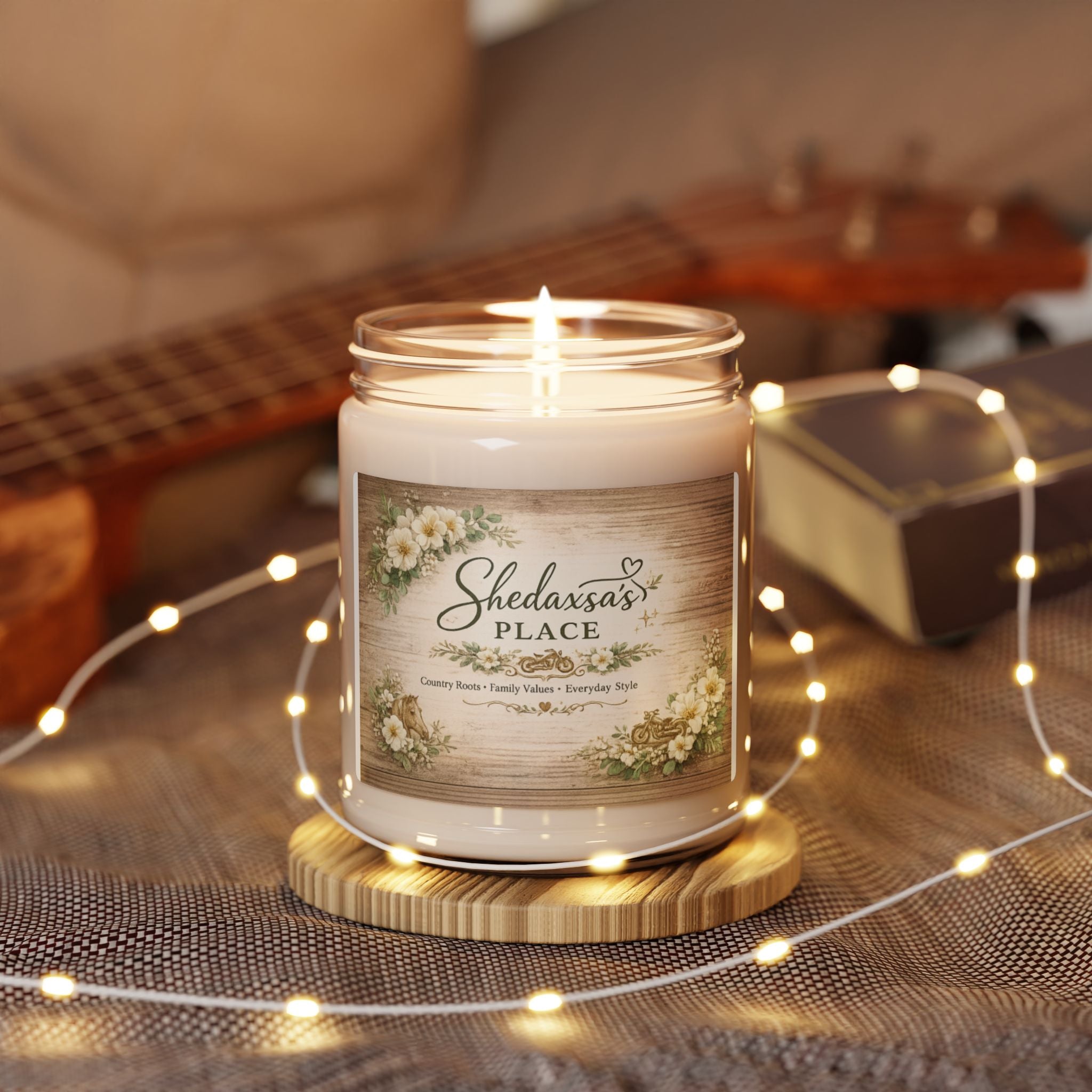 Shedaxsa’s Place 9oz Scented Soy Candles — Rustic Floral Home Fragrance